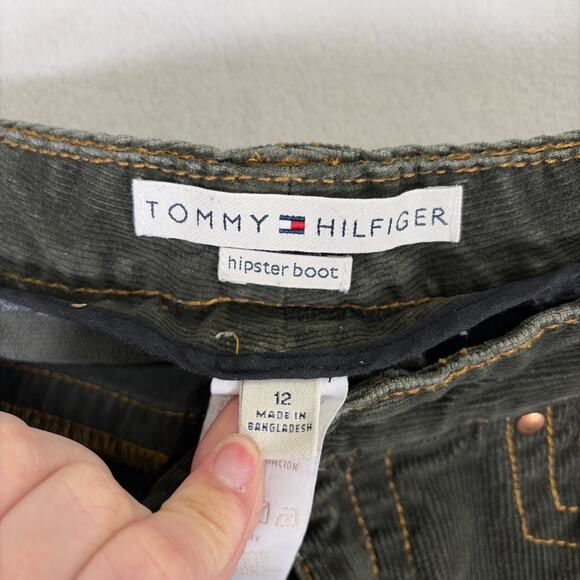 Tommy Hilfiger Women's Corduroy Hispter Boot Pants Sz. 12 Green Benfits Charity - Picture 5 of 11